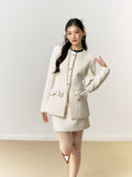 Lafreedom White Bow Twist Set(Jacket or Skirt)