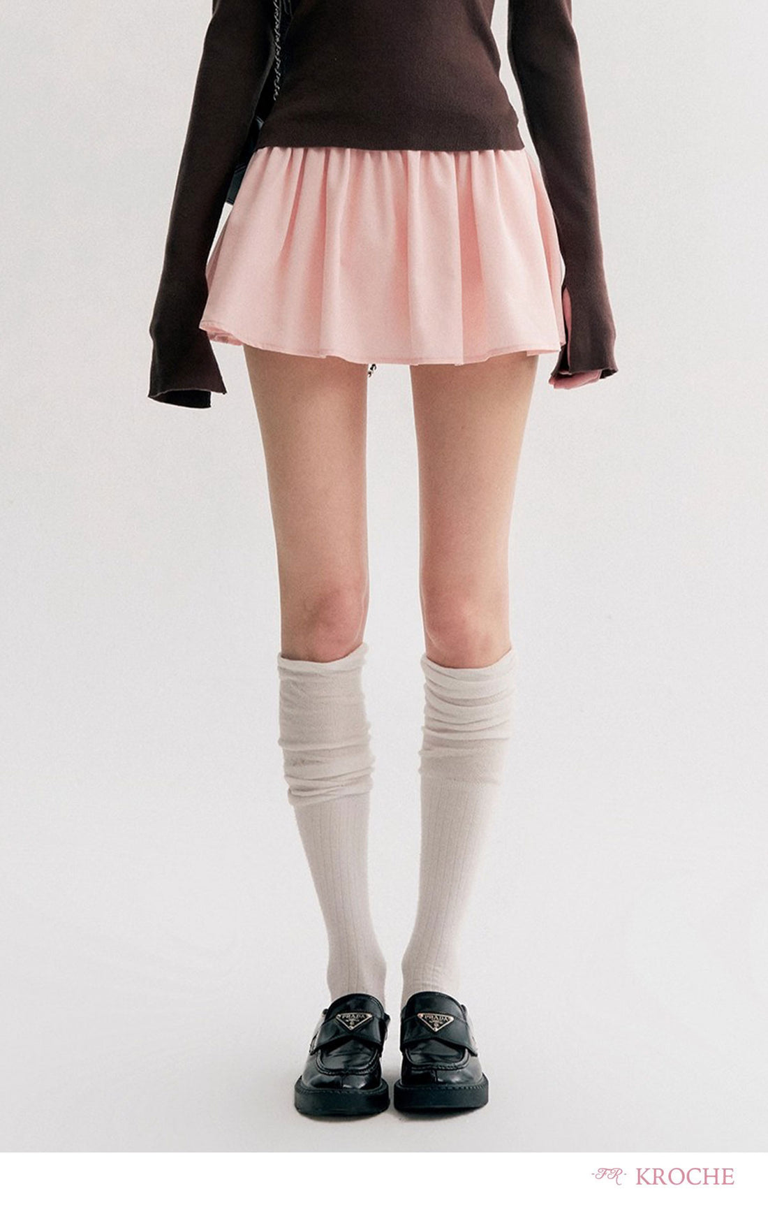 Kroche Pleated Short A-Line Skirt