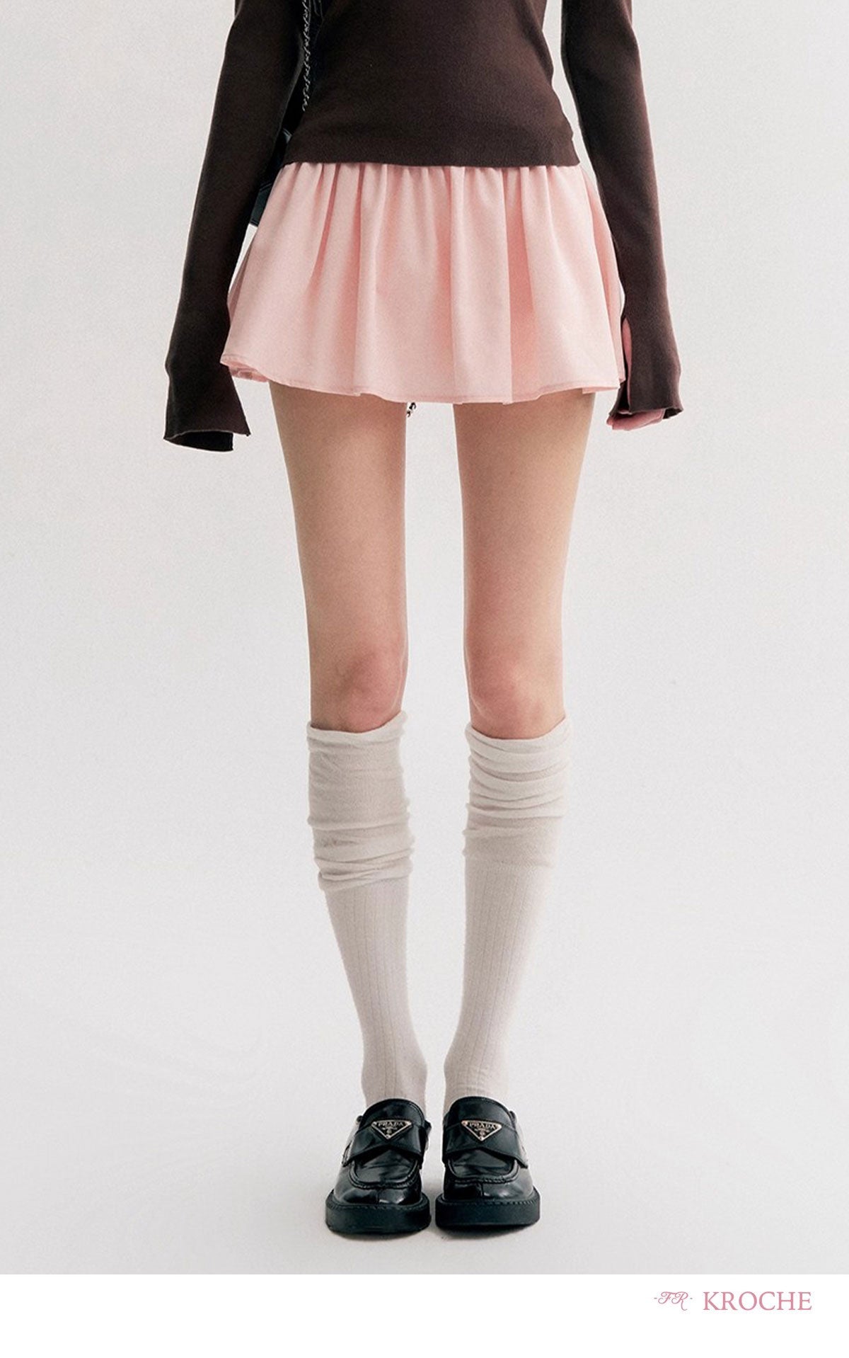 Kroche Pleated Short A-Line Skirt