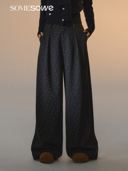 SOMESOWE S2508262 Printed butterfly tie woolen trousers