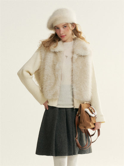16DEWS 16D25524 Environmentally friendly fur collar coat