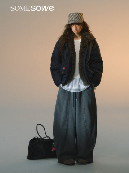 SOMESOWE S2508258 Detachable fur collar down jacket