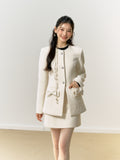 Lafreedom White Bow Twist Set(Jacket or Skirt)