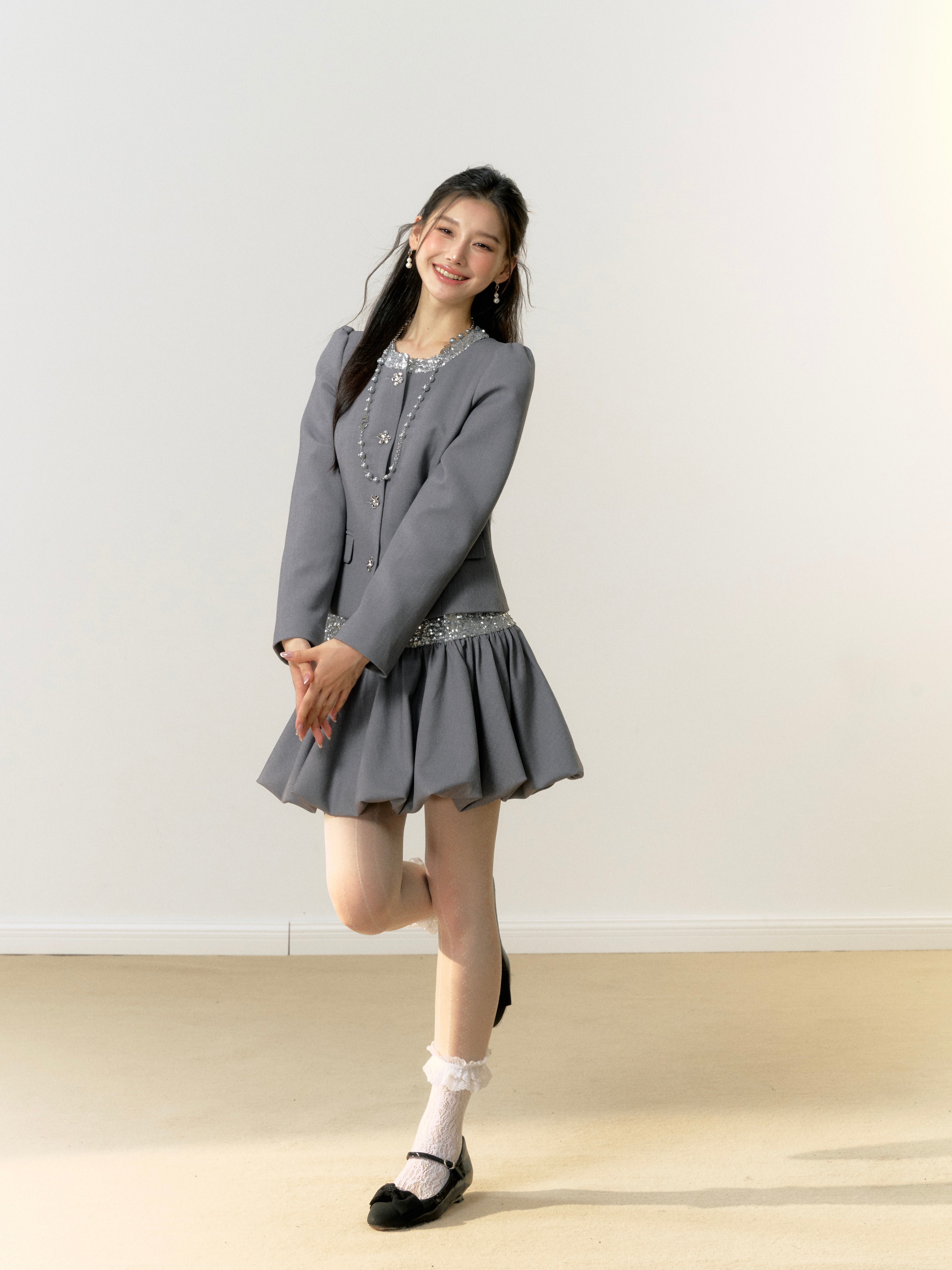 Lafreedom Sequin Grey Set(Jacket or Skirt)