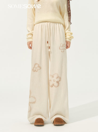 SOMESOWE S2508186&amp;S2508194 Bohemian style hollowed out sweater + pants set