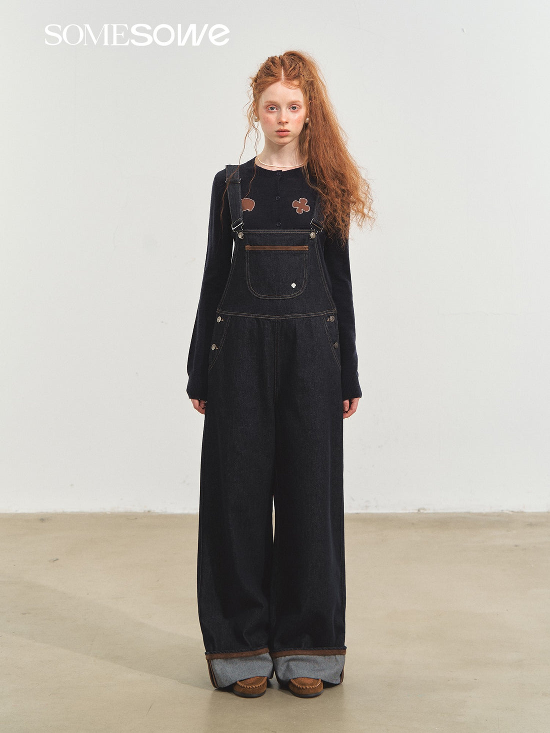 SOMESOWE S2508209 Original color denim flared overalls