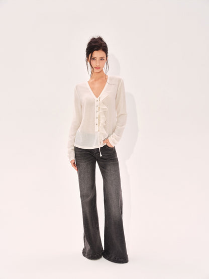 NONCESTNON N326 Patchwork One-Shoulder Top