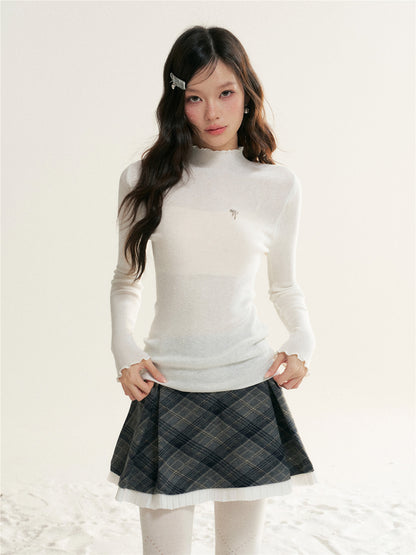 16DEWS 16D25518 High neck long sleeved knitted base shirt