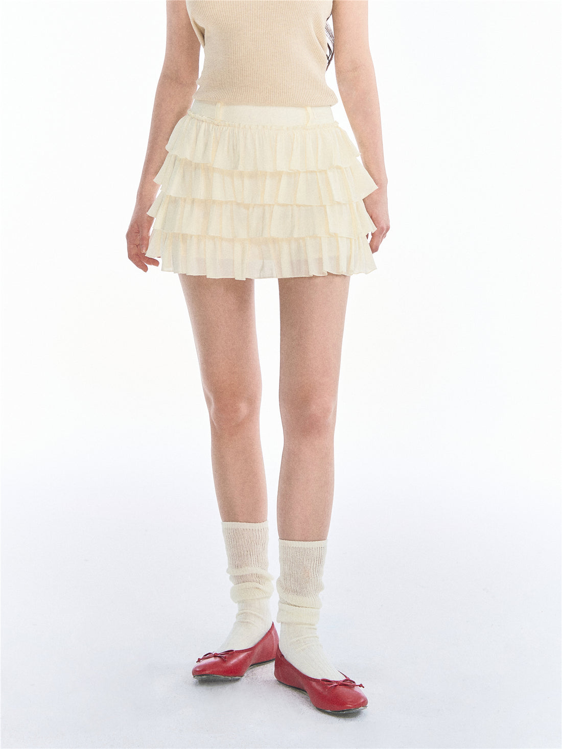 Asgony ASG26547 Layered A-Line Tiered Skirt