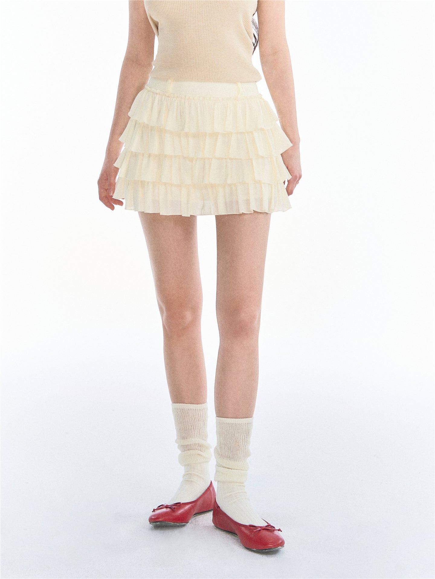Asgony ASG26547 Layered A-Line Tiered Skirt