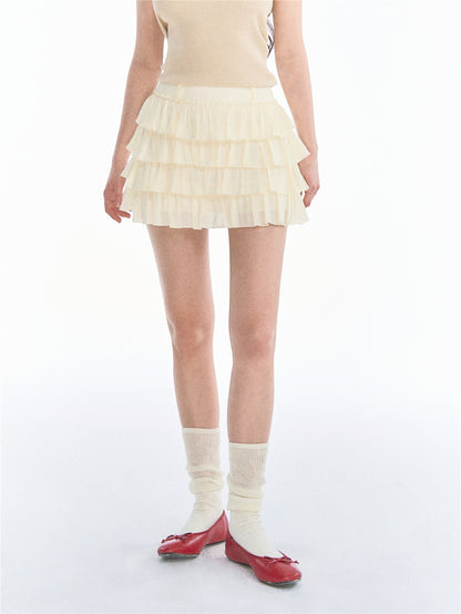 Asgony ASG26547 Layered A-Line Tiered Skirt