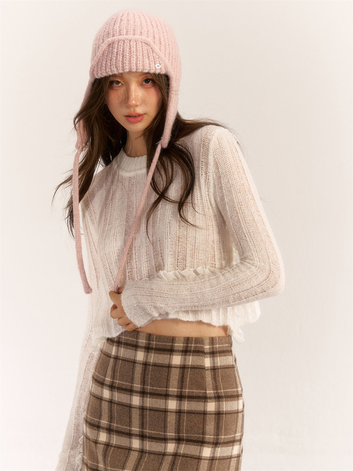 AsGony ASG24590 solid color knit beanie