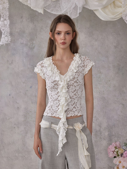 NOMEANSNO N182 Lace short sleeved top
