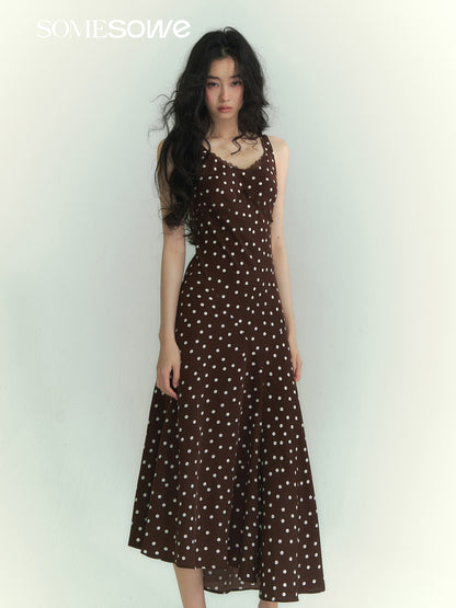SOMESOWE S2609075 Lace polka dot dress