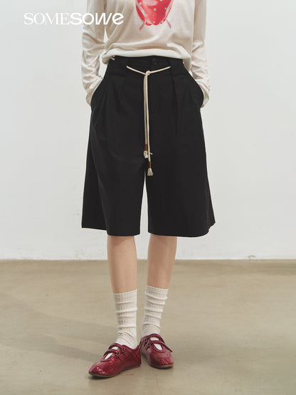 SOMESOWE S2508168 Ruffle casual mid length pants