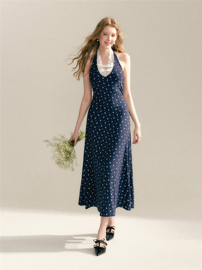 16DEWS 16D246063 Floral hanging neck and waist A-line dress