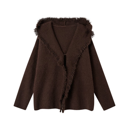 SOMESOWE S2508247 Lazy and Chic Pullover Sweater with Hood