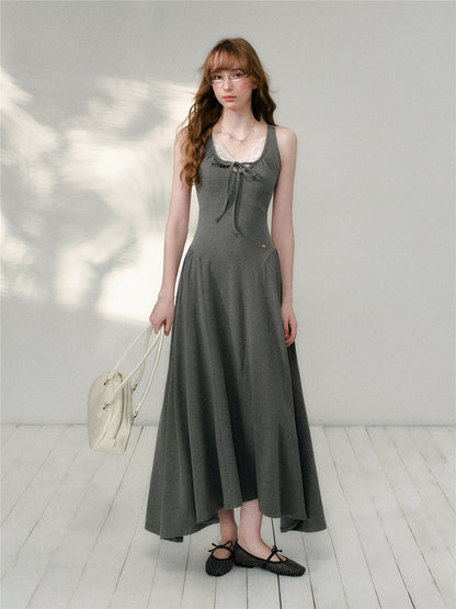 16DEWS 16D26081 U-neck design slim fit A-line length dress