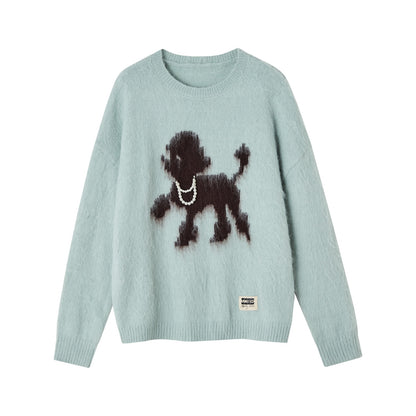 SOMESOWE S2508278 Puppy design round-neck sweater