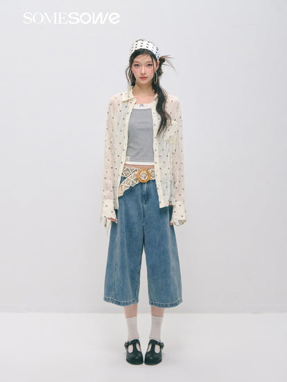 SOMESOWE S2509020 Atmosphere pleated polka dot shirt