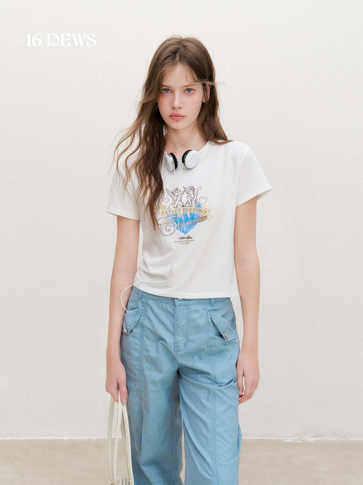 16DEWS 16D26373 Vintage Print Modal T-Shirt