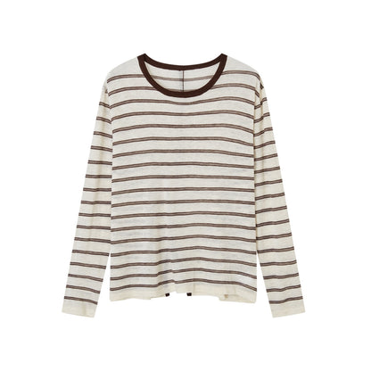 SOMESOWE S2508227 Vintage striped versatile knitted top