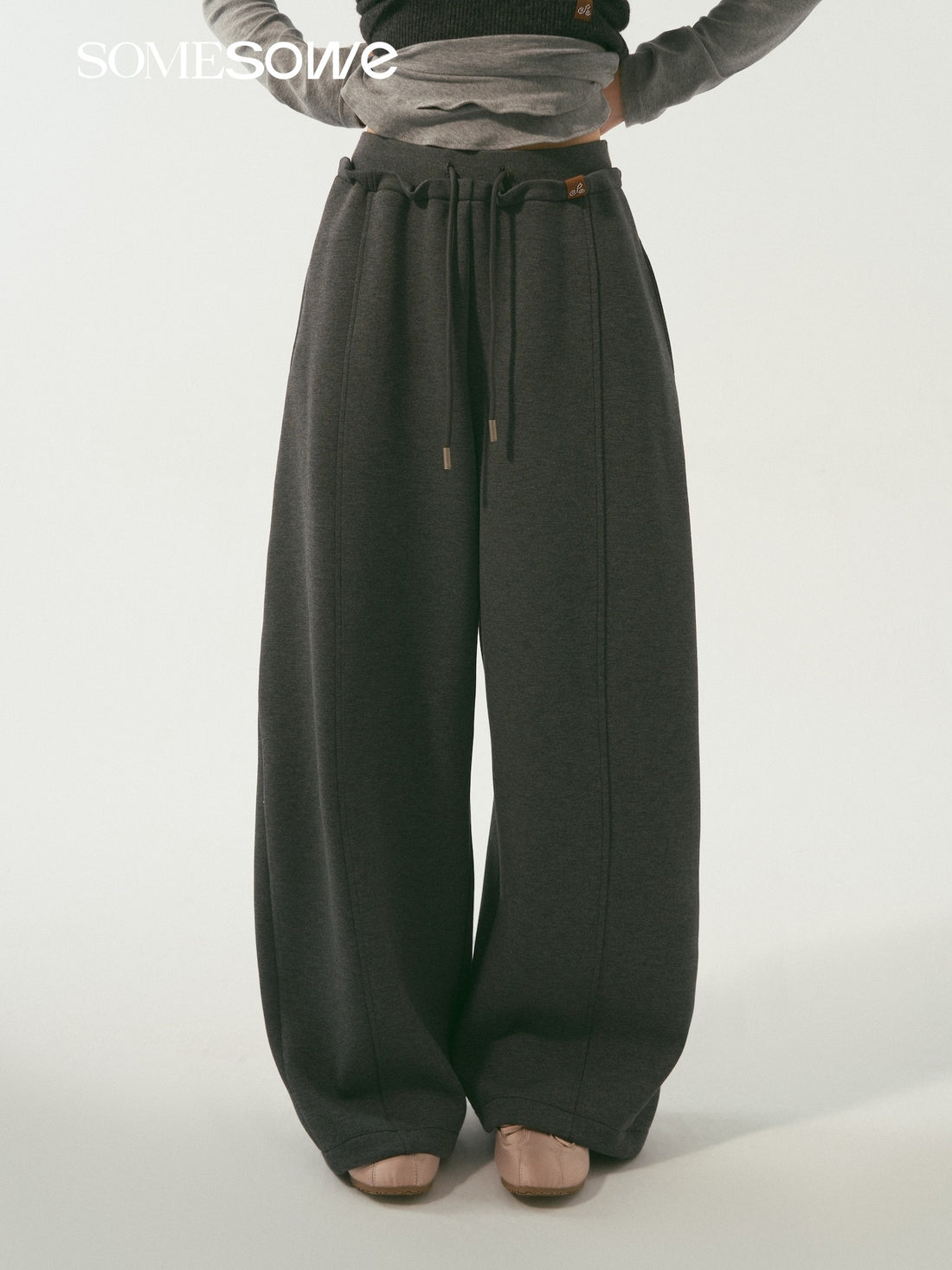 SOMESOWE S2509006 Double waisted curved sword guard pants