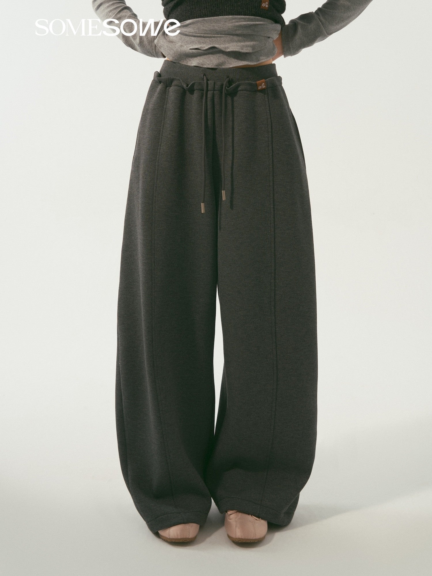 SOMESOWE S2509006 Double waisted curved sword guard pants