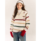 AsGony ASG24569 Color Stripe Sweater