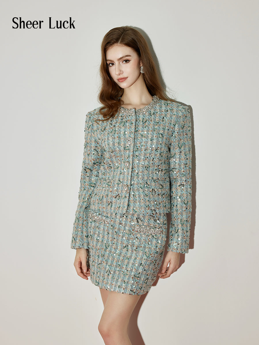 SHEERLUCK Patricia SLTZ24705 tweed jacket with skirt suit set