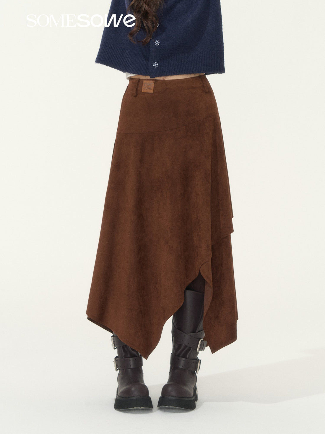 SOMESOWE S2508259 Irregular suede skirt