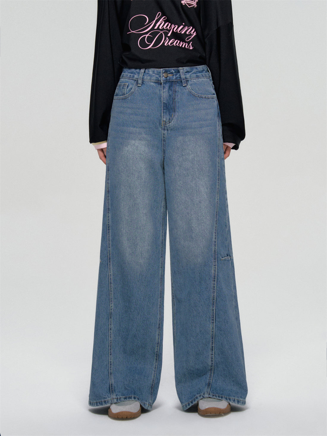 AsGony ASG25086 Lace straight leg jeans