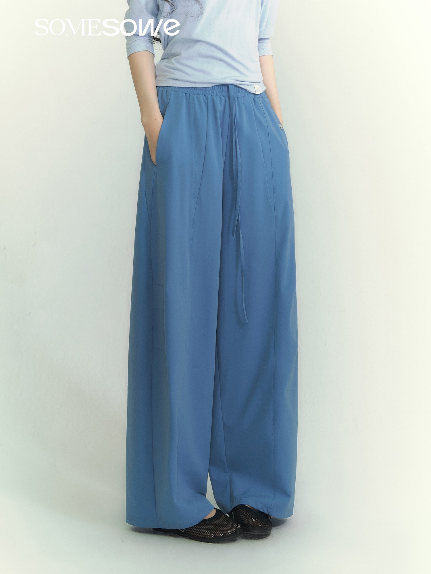 SOMESOWE S2609066 Light oxygen wide leg curved knife pants