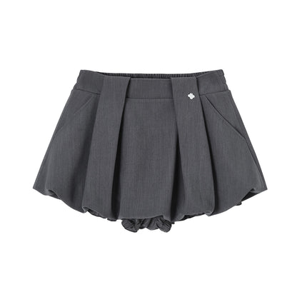 SOMESOWE S2609038 Preppy style pleated flower bud short skirt