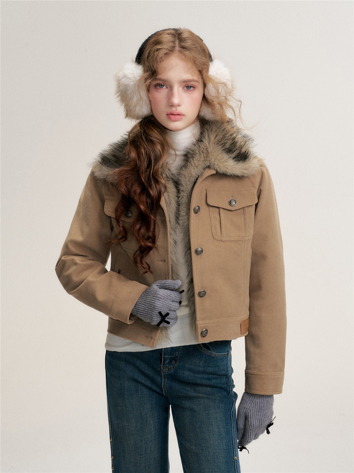 16DEWS 16D25446&amp;16D25448 Slim fit short jacket + jeans set