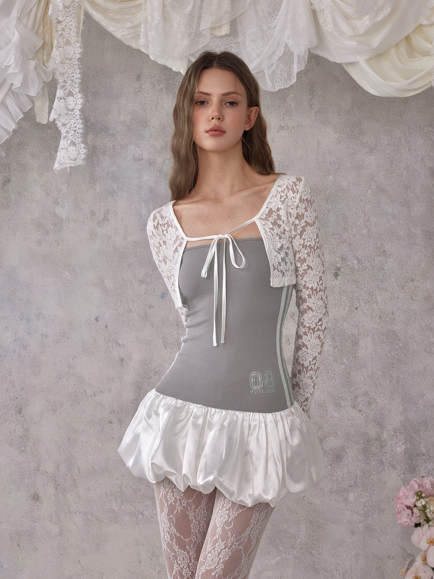 NOMEANSNO N174 Ballet style contrasting strapless dress