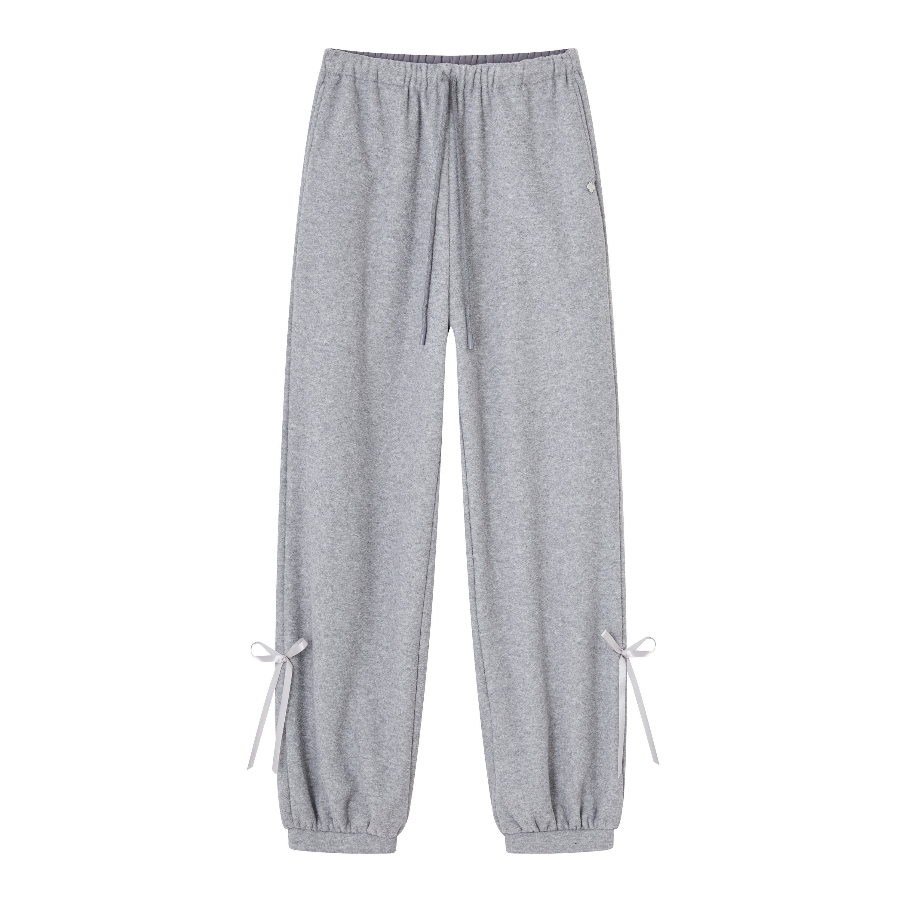SOMESOWE S2508321 Velvet tied toe lantern casual pants