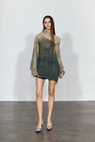 YJ1NGZYZJ Distressed Oversized Sweater In Green