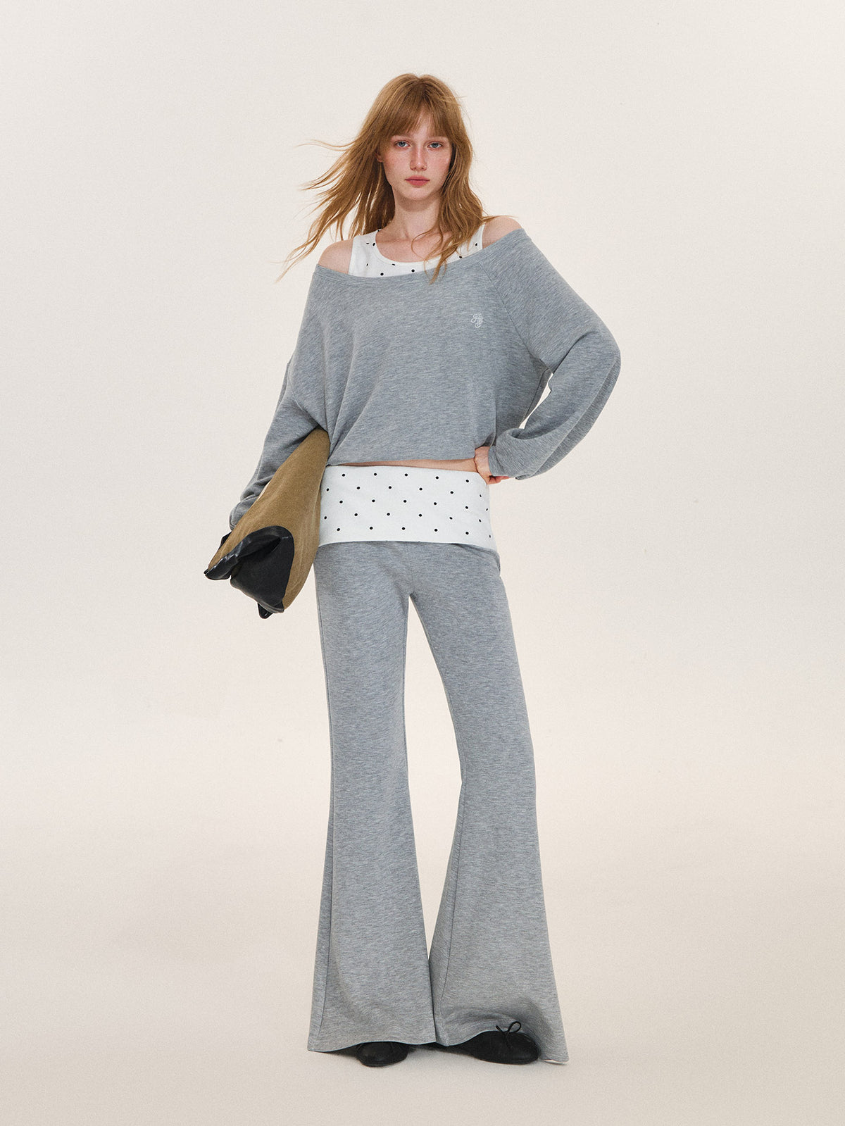 Asgony ASG26575&amp;ASG26576 Polka-Dot Casual Set