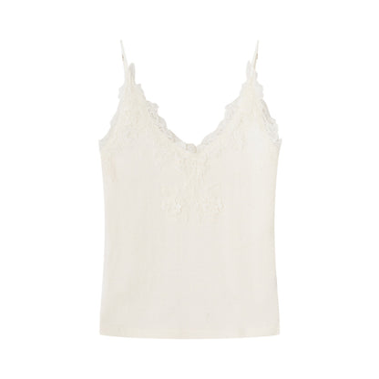 SOMESOWE S2508309 Soft velvet texture lace camisole