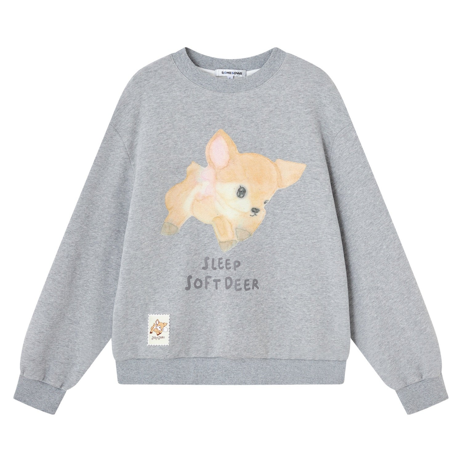 SOMESOWE S2508317 Little deer velvet round neck long sleeved sweatshirt