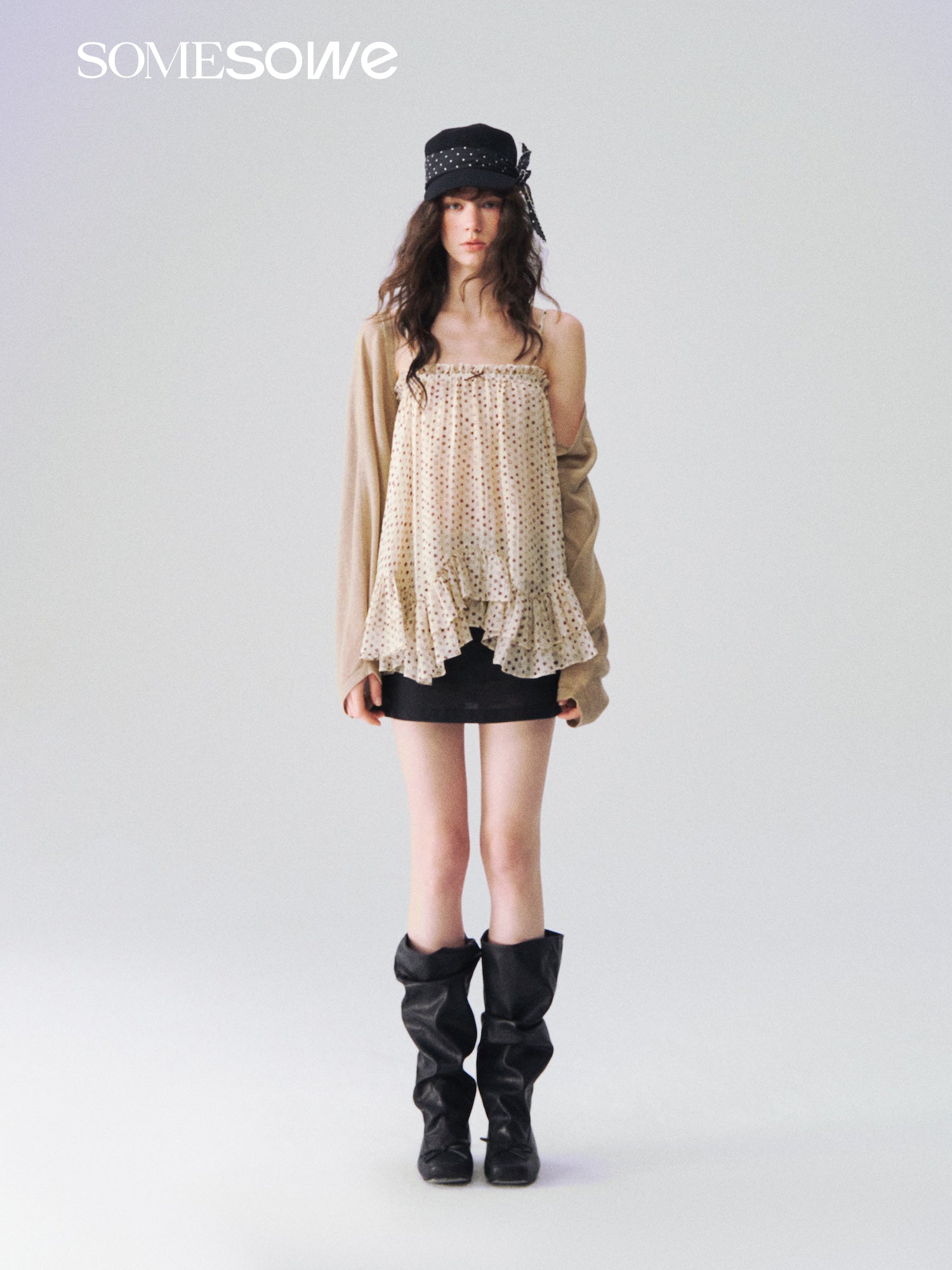 SOMESOWE S2609080 Batwing sleeve cooling sensation cardigan (khaki)