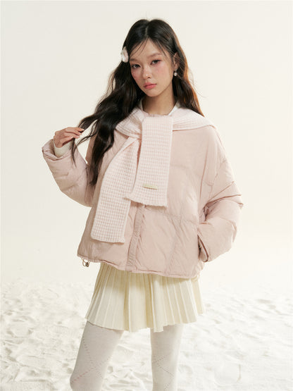 16DEWS 16D25515 White duck down round neck short down jacket