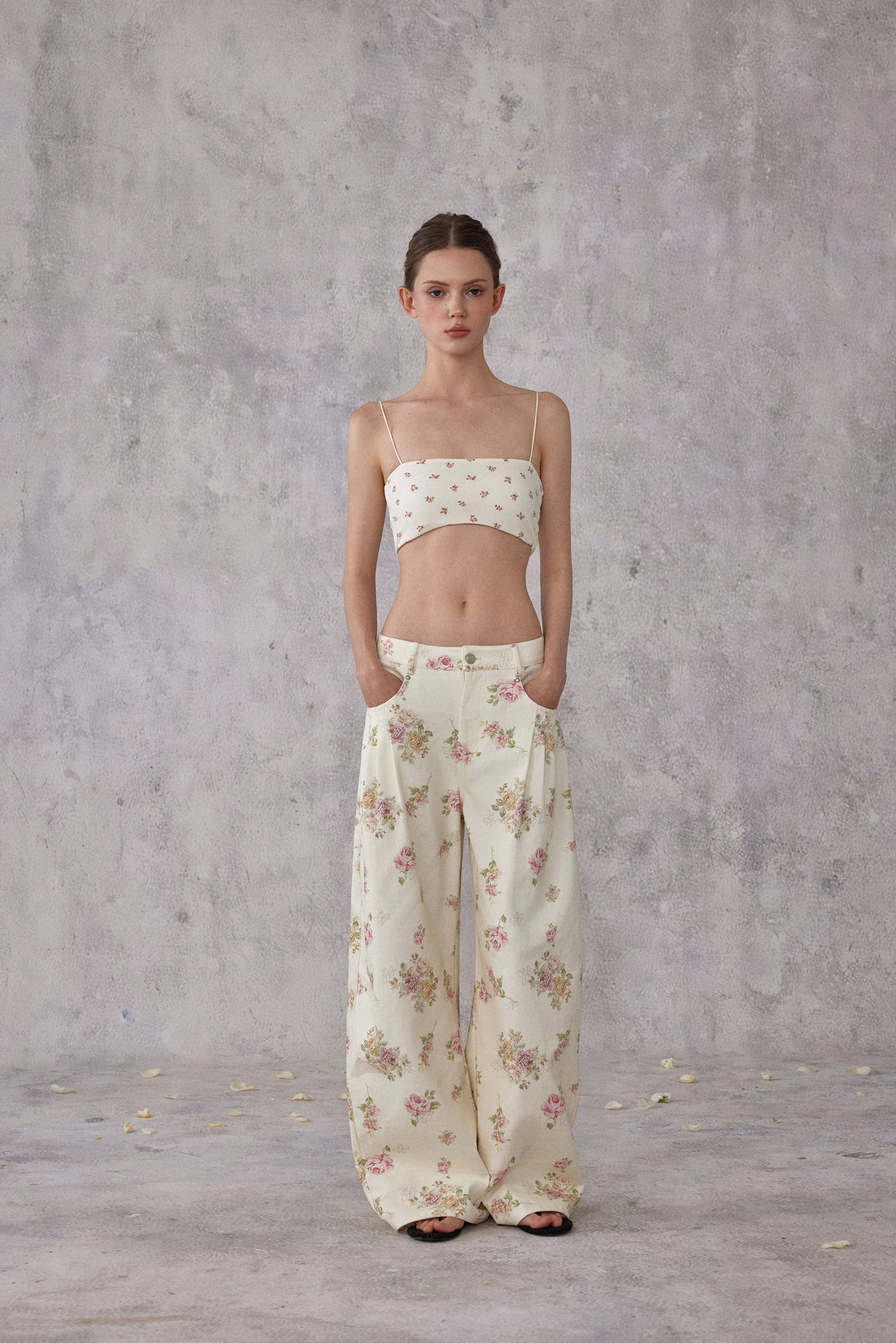 NOMEANSNO N166 Floral denim pants