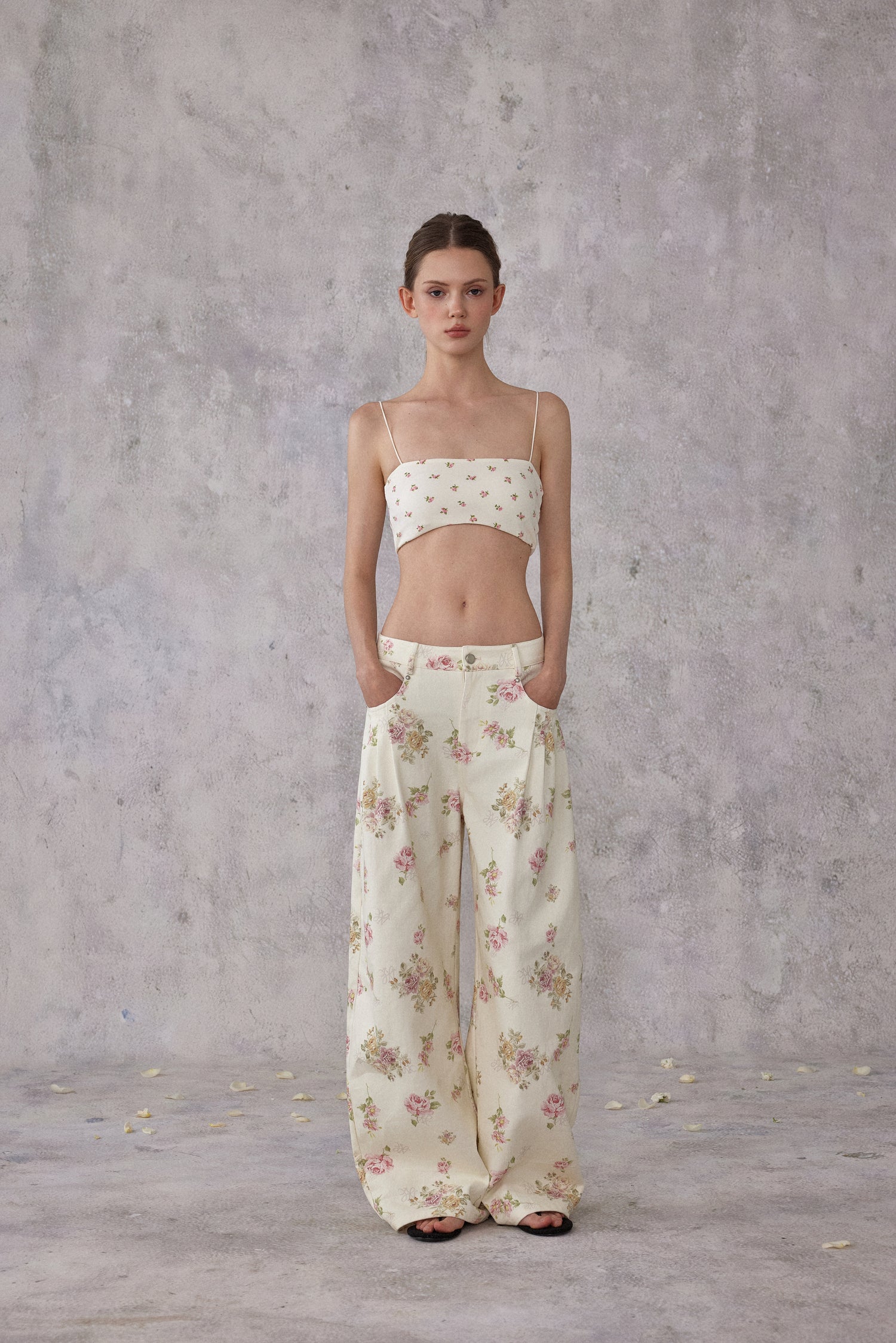 NOMEANSNO N166 Floral denim pants