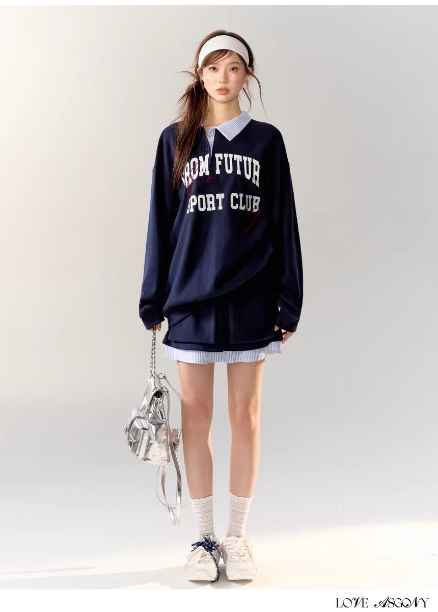AsGony Sale [Best Seller] Mock Two-piece Hoodie