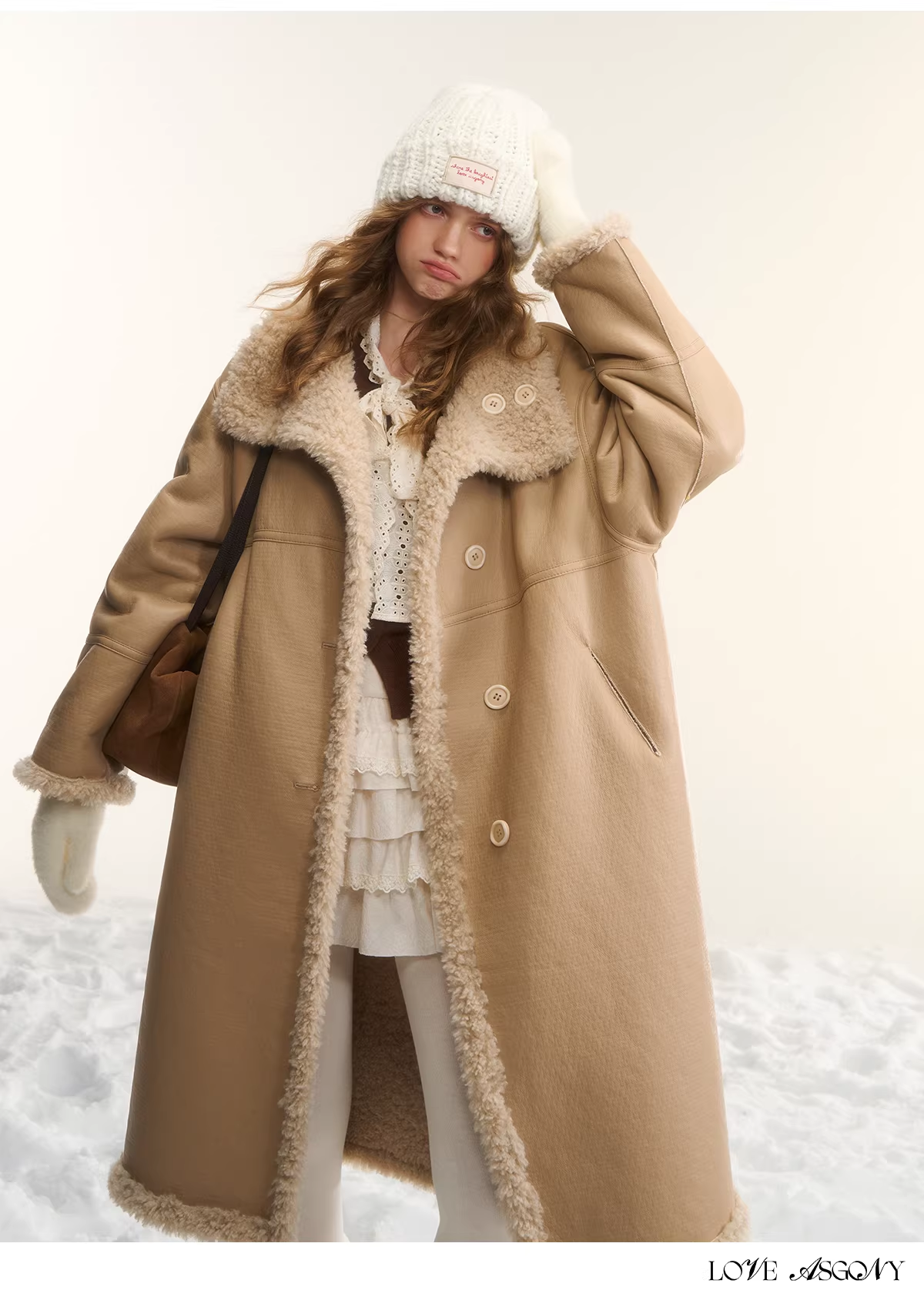 AsGony ASG25560 double-sided long sherpa coat(2color)
