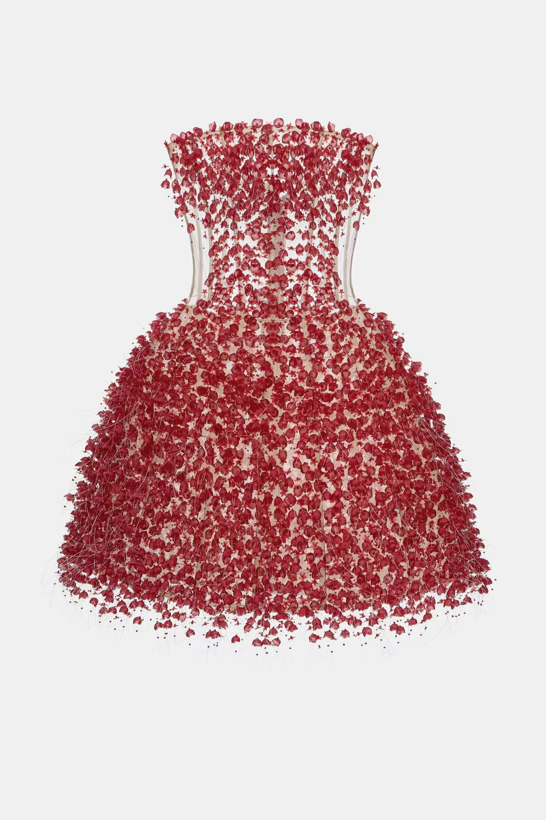 Montsand Flowers Mini Dress-Red