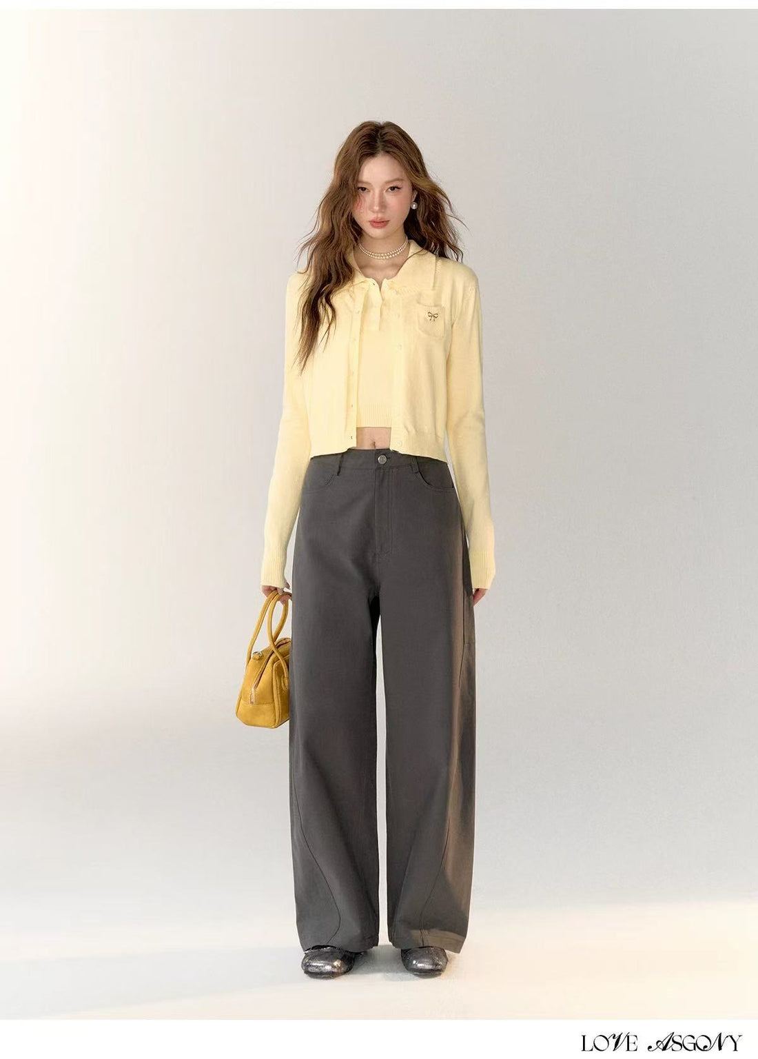 AsGony ASG24745 Knitted cardigan + vest set