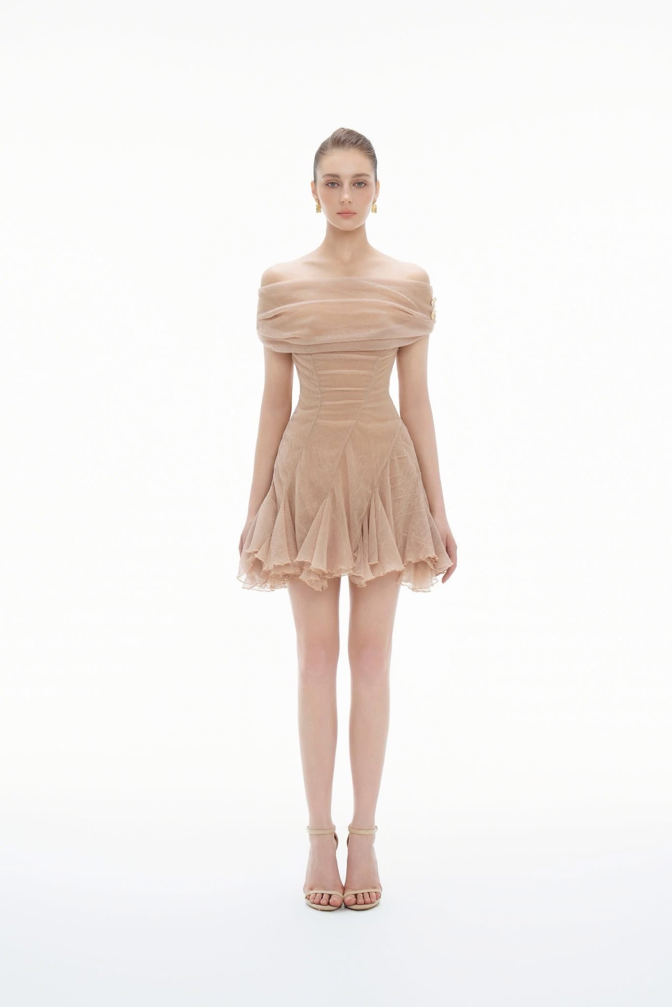 BYDENIO Amelia off the shoulder mini dress